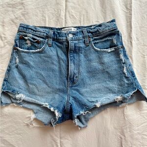 Abercrombie & Fitch High Waist Blue Denim Shorts